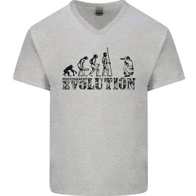 Evolution Fotograf Lustig Fotografie Herren V-Ausschnitt Baumwolle Maglietta