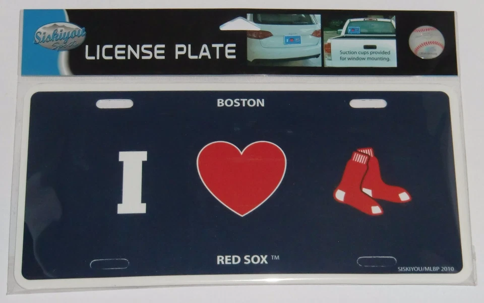 Boston Red Sox Styrene License Plate I Love (Heart) MLB Licensed Baseball - Image 2 of 3