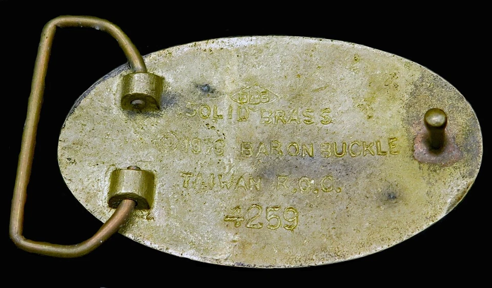 Hebilla de cinturón vintage de latón Elton John Baron Foto 4 de 4