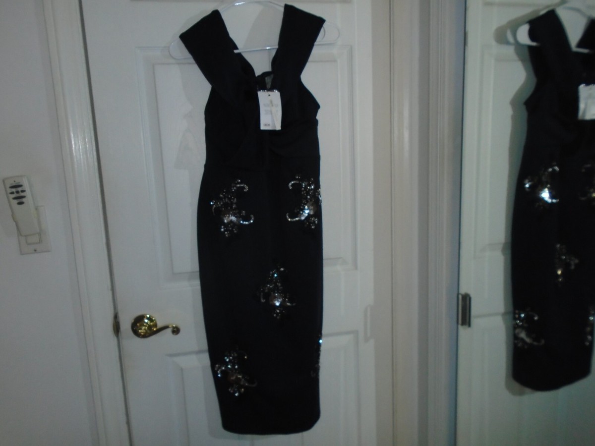 asos bodycon maternity dress Navy Blue Sequin Trimmed Size Maternity 10 New Tags This stylish dress features