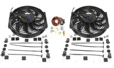 Dual 12 S-blade Heavy Duty Electric Radiator Cooling Fan Thermostat Mount Kit