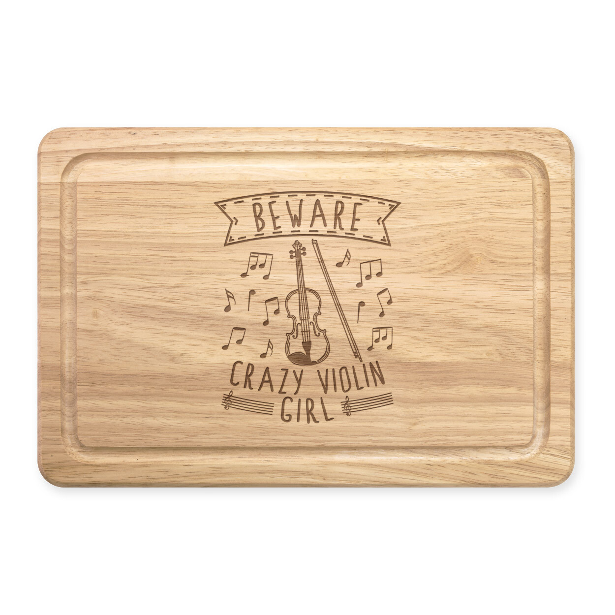 Beware Crazy Violin Girl Rectangular Chopping Board Music Daughter Violinist