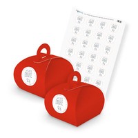 Itenga Set Wir Sagen Danke M27 24X Geschenkbox Karton Mit Griff Rot Und Sticker