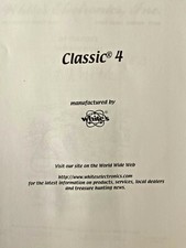 WHITES CLASSIC 4 METAL DETECTOR MANUAL INSTRUCTIONS NEXT DAY SHIPPING