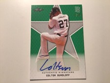 2020 COLTON SUNDLOFF KOHN LEAF PERFECT GAME AUTO Green 1/10. 002