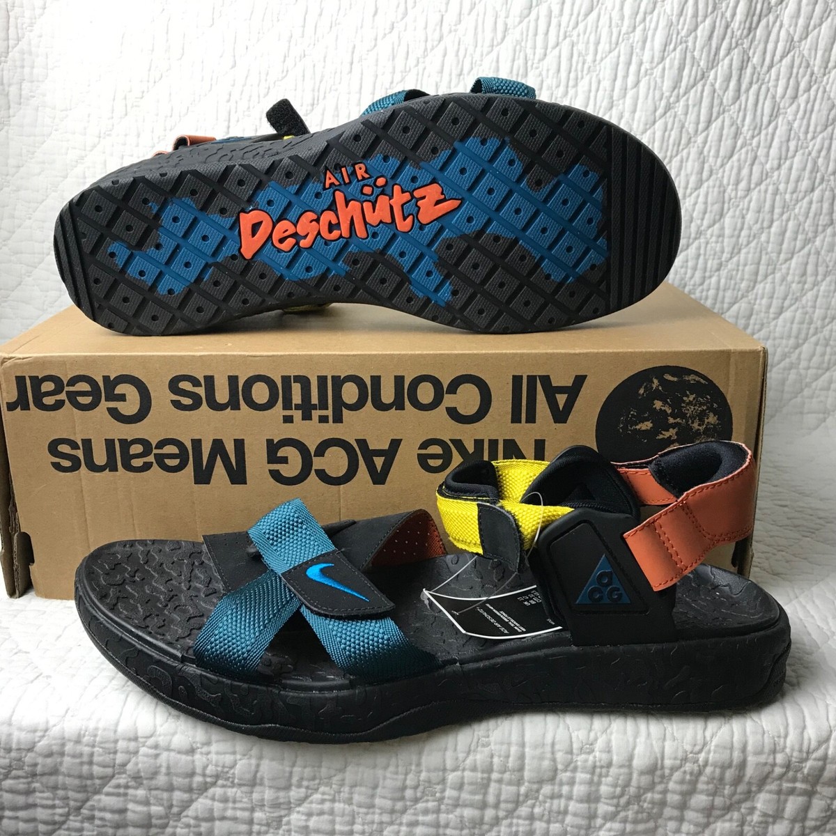 Nike ACG Air Deschutz + Cross Sandals Men's SZ 14 Dark Teal Green