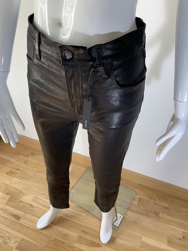 J BRAND Black Ruby Laser Cut Lace Leather Pants Trousers Jeans W 27 NEW - Picture 4 of 14