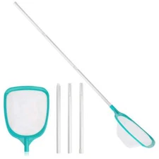 5ft Swimming Pool Leaf Skimmer Net, Aluminum Pole 3 Sections, Fine Mesh Netting