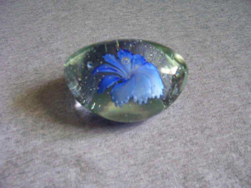 Art Glass Paperweight Oblong Oval