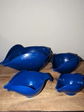 POURfect Pour Spill Proof Mixing Bowls 4pc Set Prep Set 1, 2, 4, & 12 Cup Blue