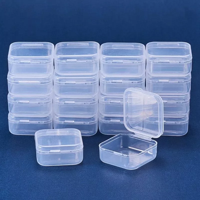 5/10X Mini Plastic Clear Square Storage Box for Collecting Small Items  3.5*3.5Cm