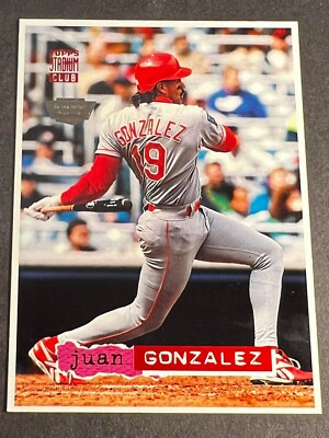 Box 1: 1994 St. Club Members Only WHITE BORDER PROOF Juan Gonzalez Rangers