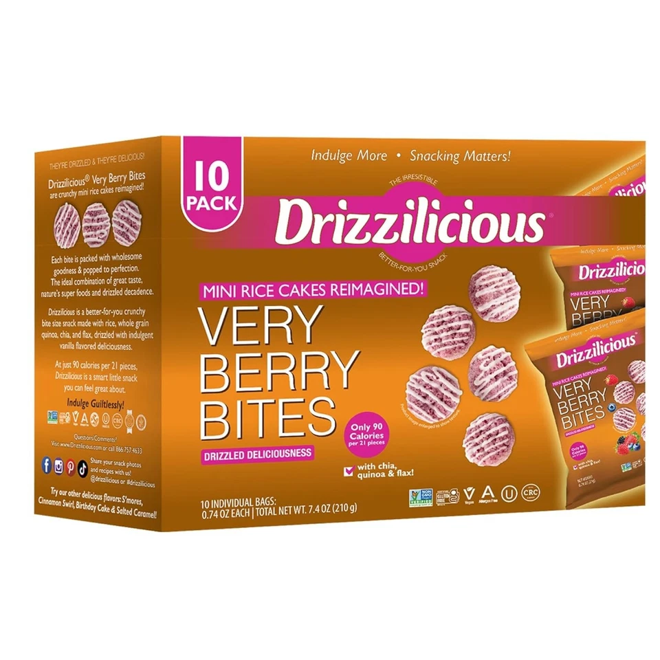 Drizzilicious Mini Reiskuchen Gesunde Chips Snack Glutenfreie Snacks Häppchen 10 Stück - Bild 2 von 4