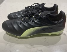 Puma King Platinum 21 FG AG Black Mint Soccer Cleats 106478-05 Men's Size 7.5