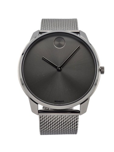 Movado Bold 3600599 Men's Gray Tone Mesh Band Watch - Retail Price $795