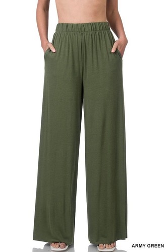 wide leg pants with pocket Elastic Waist Total :25”., Insean 31” Approx. - Picture 2 of 3