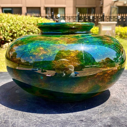 8.33LBNatural Colorful Jade Flower Vase Collection Decoration Treatment Stone - 第 4/14 張圖片