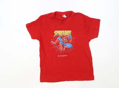 Roly Jungen rotes Baumwollmischung T-Shirt Größe 9-10 Jahre - Spide