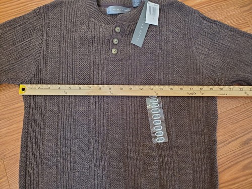 Oscar De La Renta Sweater Mens Size M Henley Crew Neck Long Sleeve Grunge NWT - Picture 4 of 8
