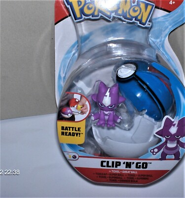 Pokemon-Pokeball / Superball mit TOKEL - Figur Clip`N`GO Neu,OVP,Lizenz-Rarität