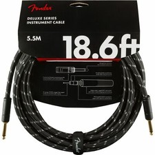 Fender Deluxe Series 18.6 ft. Straight Instrument Cable, Black Tweed