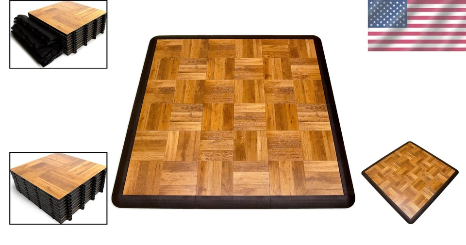 100% Waterproof 3' x 3' Interlocking Dance Floor Kit - Easy Snap Installation - Image 2 of 4