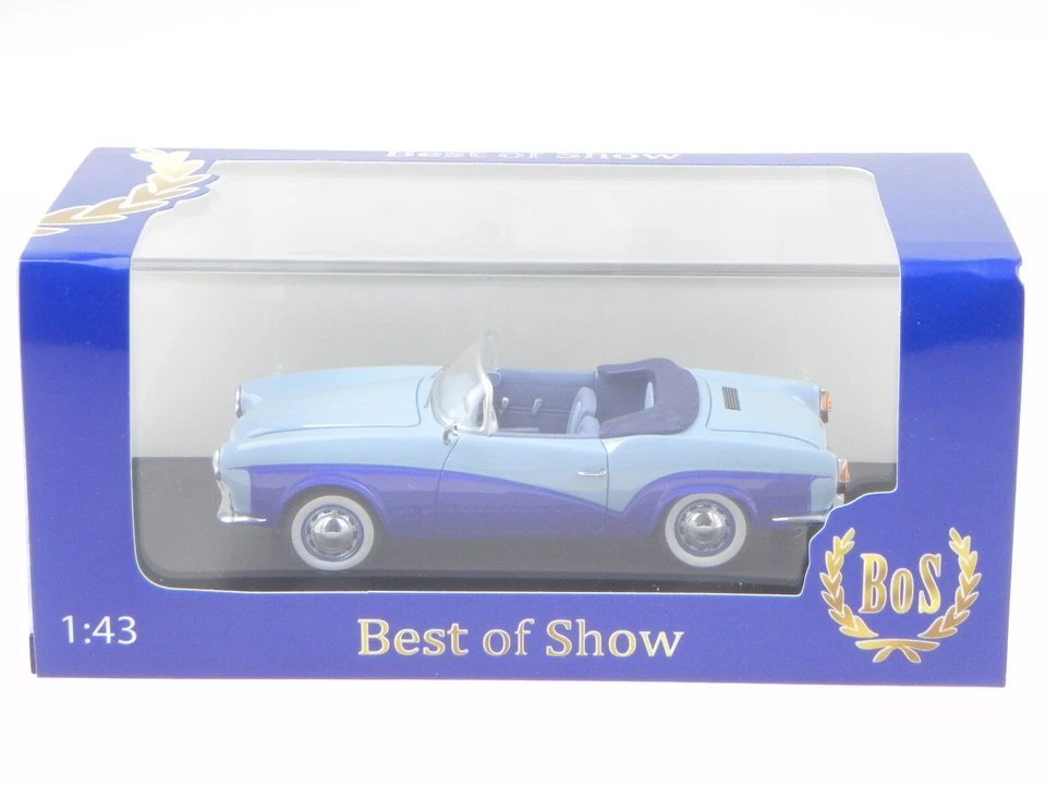 Coche modelo Rometsch Lawrence convertible 1959 azul claro fundido a presión 43295 BOS 1:4 Foto 4 de 4