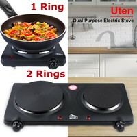 Uten 1000W/2250W Electric Cooker Hobs Portable 1/2 Ring Hot Plate Stove Kitchen