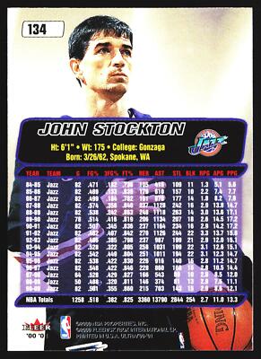 【 vintage】NBA Utah Jazz J.Stockton #12 John Stockton 2000-01 Ultra Utah Jazz NBA Basketball Card No.134