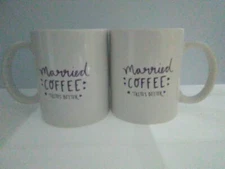 BED BATH AND BEYOND KEURIG SET OF 2 MARRIED COFFEE TASTES BETTER CUPS 