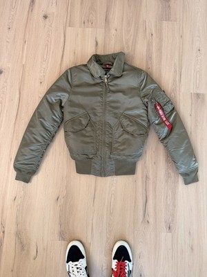 Alpha Industries CWU-45/P Flight Jacket Mens XS Slim Fit Olive Green Bomber NWT