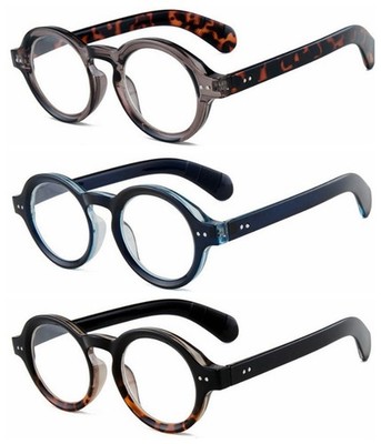 Retro Round Rivet Negative Nearsighted ShortSight Eyeglass -1.0 -1.5 -2.0~-8.0