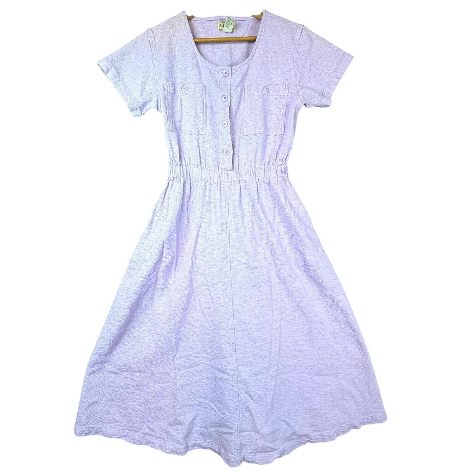 Vintage L.L. Bean Fit & Flare Day Dress Womens 8 Purple Summery Picnic Date