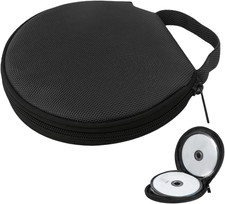 Black 20 Capacity CD DVD Case Holder Portable round Storage Wallet Organizer for