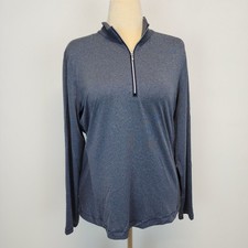 Cutter  Buck Madeline Half Zip Jacket Size XL Blue Striped Running Lightweight