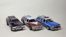 3x Greenlight 1986/88 Ford LTD Crown Victoria Wagon | Black | White/Brown | Blue