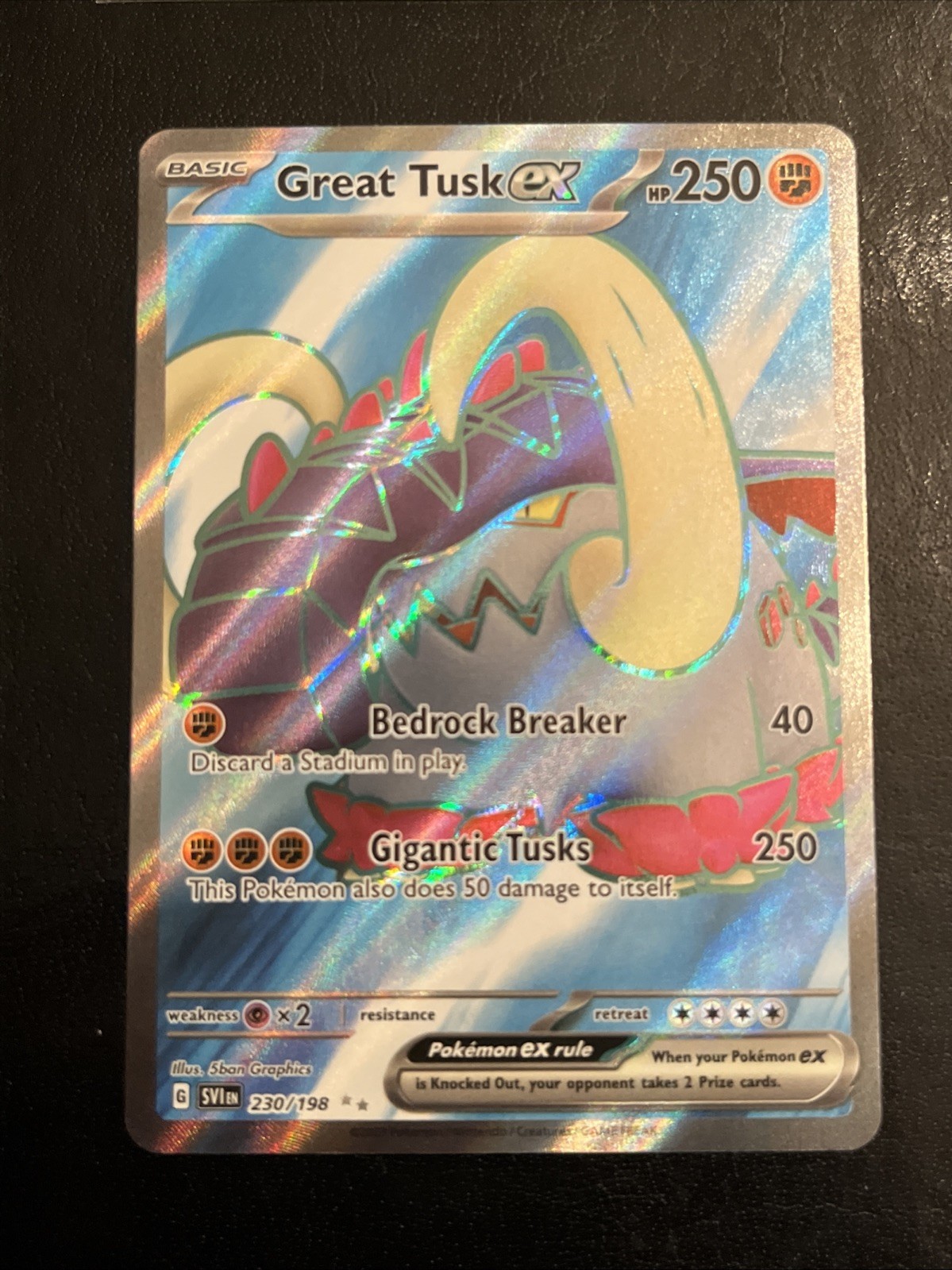 Pokemon TCG Great Tusk ex 230/198 Scarlet Violet NM