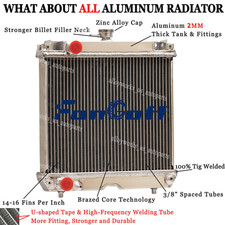Fongoff 2 ROW Aluminum Radiator For Kubota F2260 F2560 B2710HSD B2410HSD Models