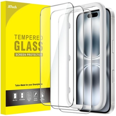 JETech Screen Protector for iPhone 16 6.1-Inch, Tempered 16, Clear 