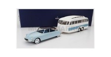 NOREV 181760 CITROEN - DS19 WITH CARAVAN 1960 - BLUE WHITE - 1/18
