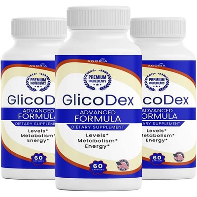 (3 Pack) Glicodex Premium Blood Support Capsules, Glicodex Pills