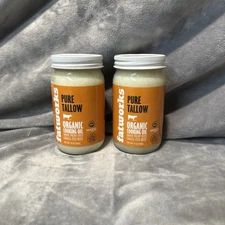 2 JARS Fatworks Pure Grass-Fed Beef Tallow 14 Oz Premium ORGANIC Cooking Oil new