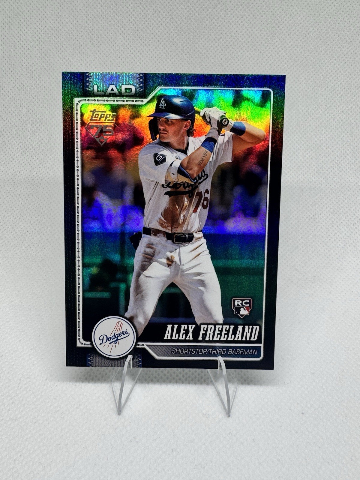 Black Rainbow Foil /10 Alex Freeland RC LA Dodgers 2026 Topps Series 1 #74