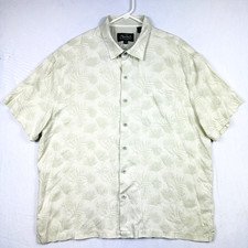 Nat Nast Silk Blend Hawaiian Shirt Mens XL Sleeve Floral Lt Green Button Up