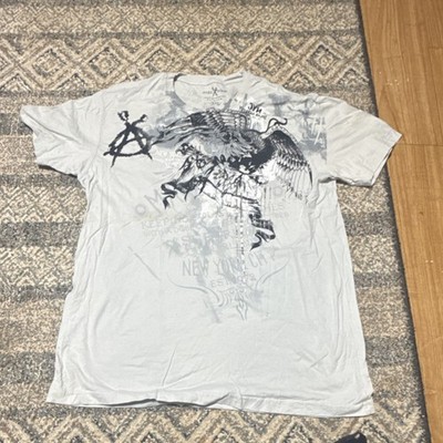 Marc Ecko Cut & Sew Men's XXL Gray Short Sleeve Crew Neck Graphic Print T-Shirt
