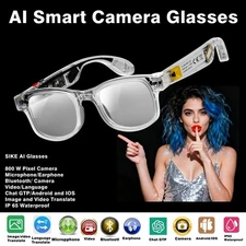 Camera glasses 4K AI Smart Glasses Camera Bluetooth Call Voice Assistant Music