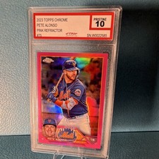 Pete Alonso 2023 Topps Chrome #75 Pink Refractor Mets Pristine 10