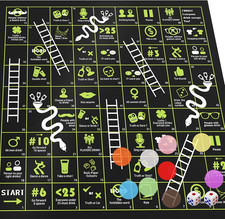 Drinking Games, Fun Adult Game, Chutes and Ladders Party Game, Snakes and Ladder