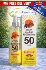 Malibu Clear All Day Protection SPF50 Spray 200ml UVA/UVB UK Seller Free P&P