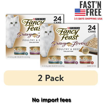 (2 Pack) Purina Fancy Feast Gravy Lovers, Wet Cat Food Collection,3 oz (24 Pack)